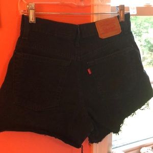Levi Strauss Black Distressed Jean Shorts